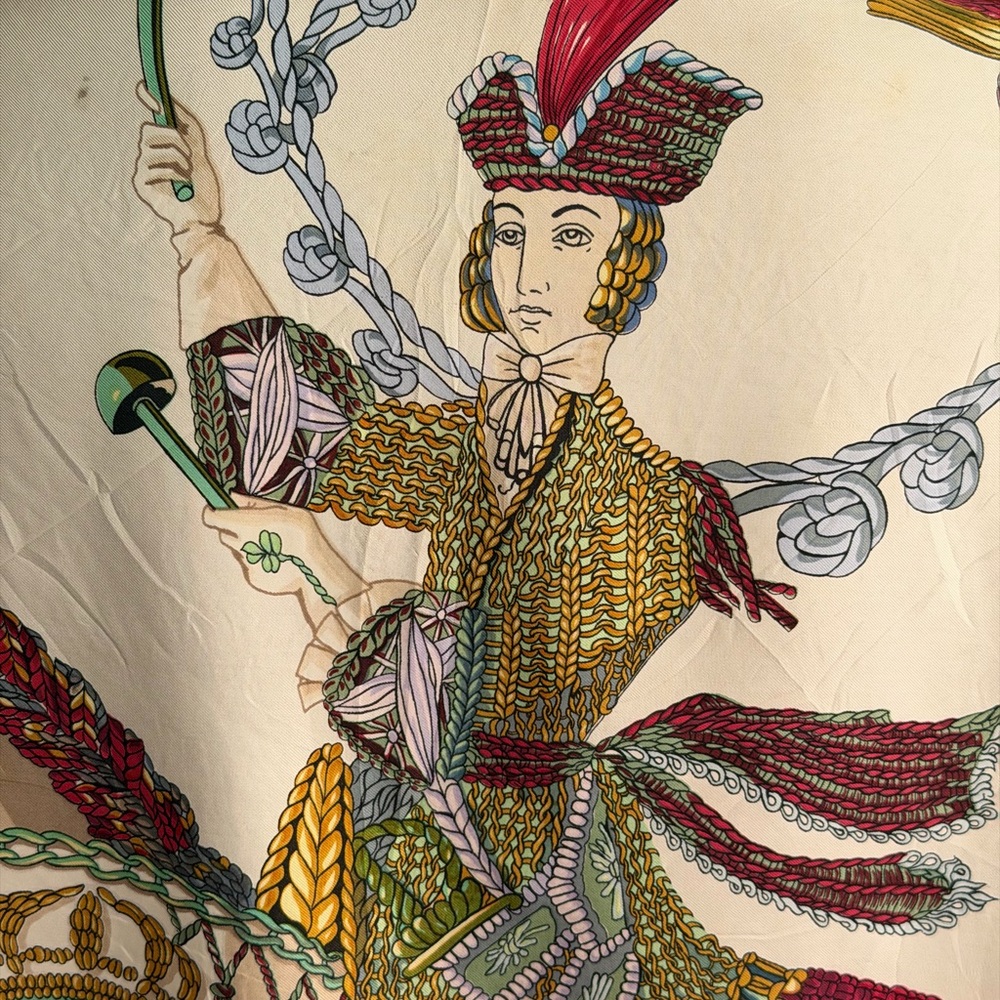 Hermés Paris Le Timbalier Silk Scarf.